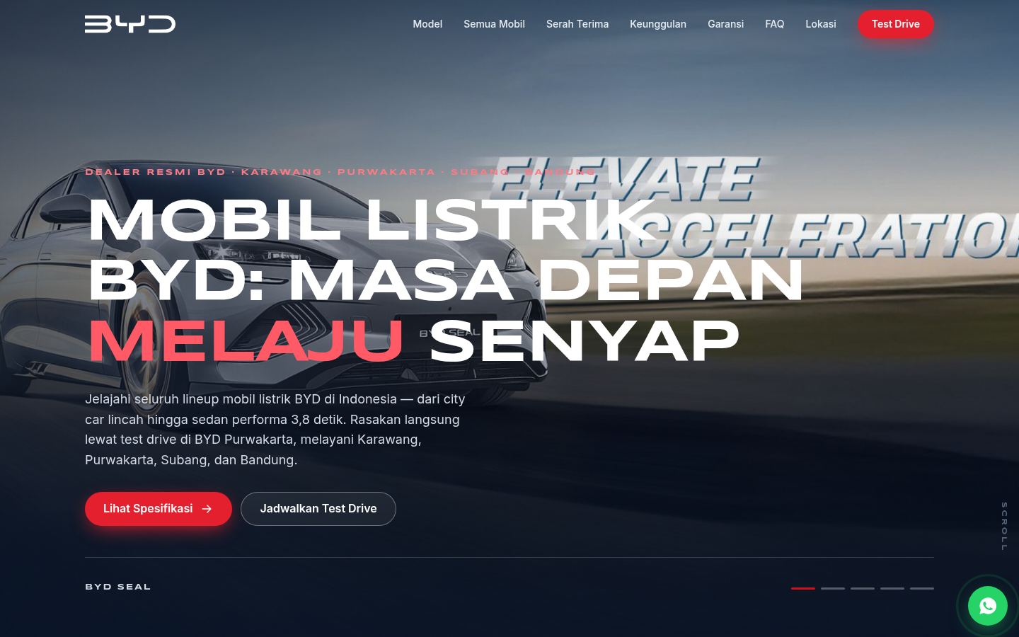 BYD Purwakarta dealer website hero