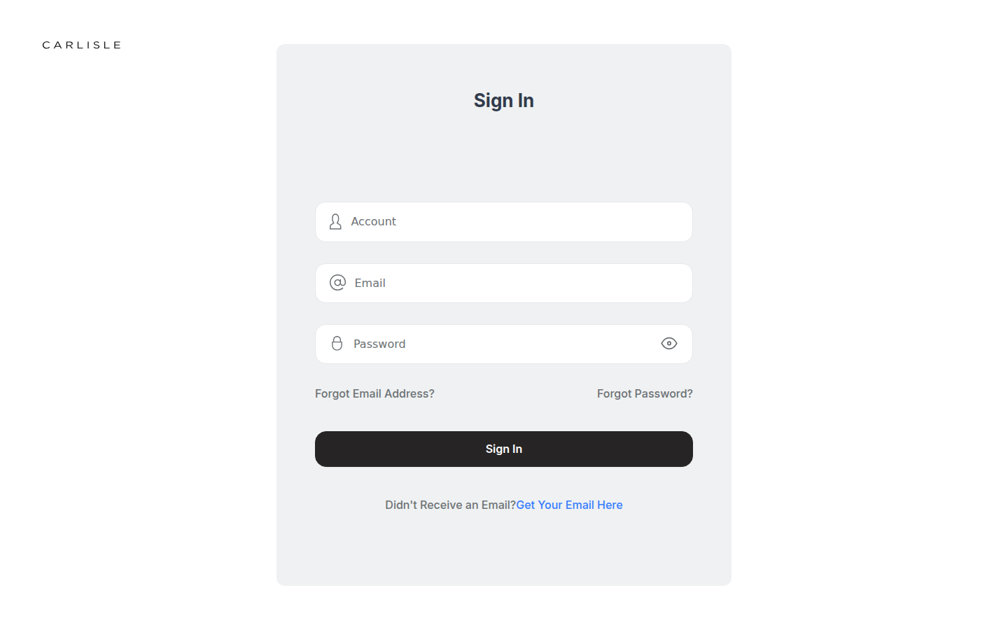 Carlisle stylist portal sign-in screen